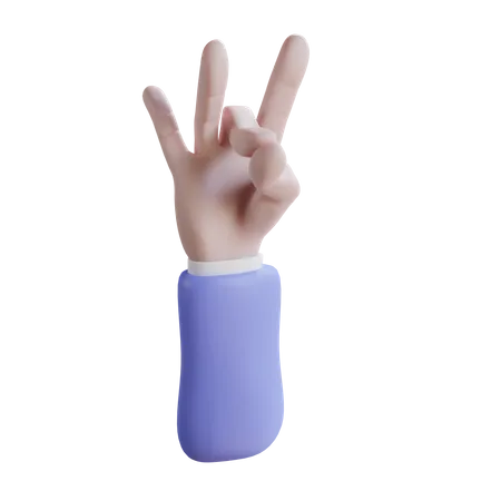 Gesto de la mano de meditación  3D Icon