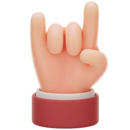 Gesto de la mano de roca metálica  3D Icon