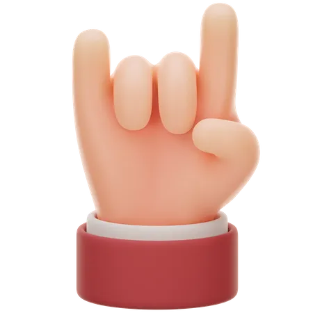 Gesto de la mano de roca metálica  3D Icon