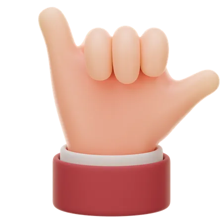 Gesto de la mano de roca metálica  3D Icon