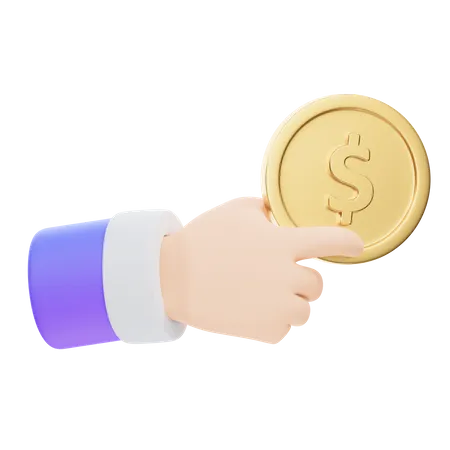 Gesto de la mano de la moneda  3D Icon