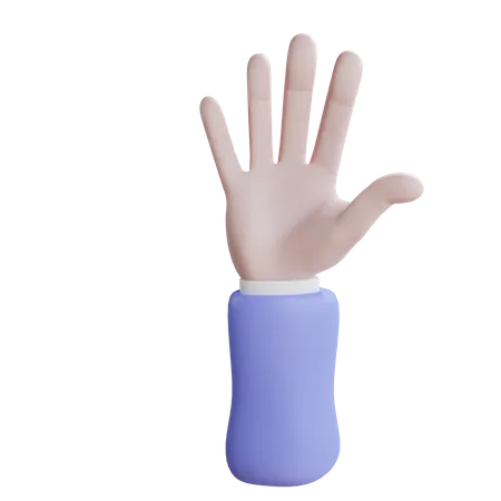 Gesto de la mano con la palma abierta  3D Icon