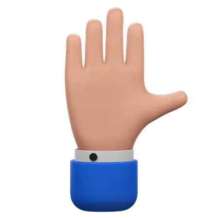 Gesto de la mano con la palma abierta  3D Icon