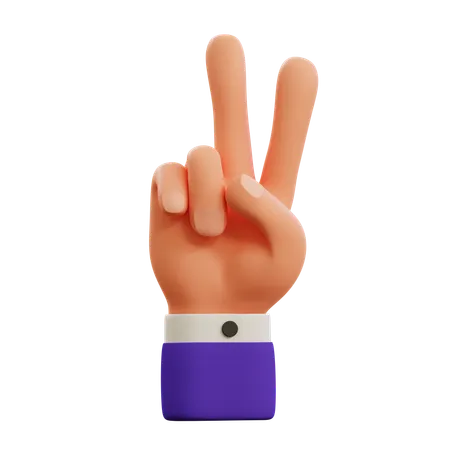 Gesto de paz con la mano  3D Icon