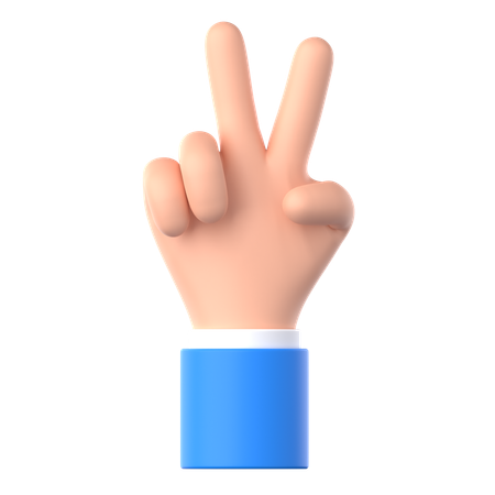 Gesto de paz con la mano  3D Icon