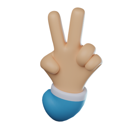 Gesto de paz con la mano  3D Icon