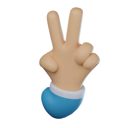 Gesto de paz con la mano  3D Icon