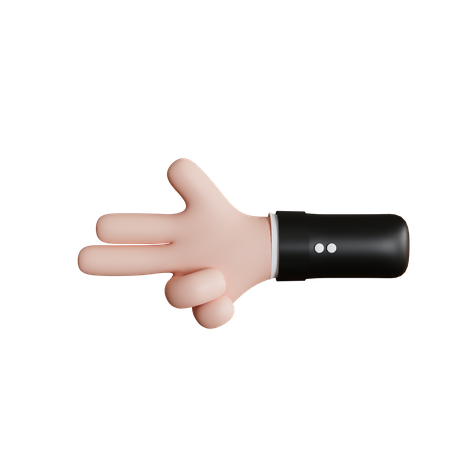 Gesto de la mano de pistola  3D Icon