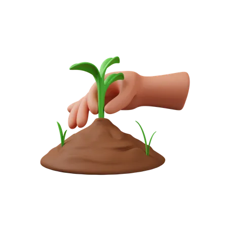 Gesto de la mano de la planta  3D Icon