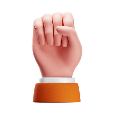 Gesto de la mano con el puño levantado  3D Icon