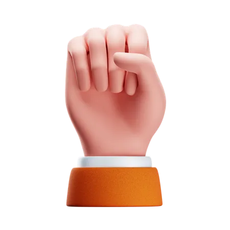 Gesto de la mano con el puño levantado  3D Icon