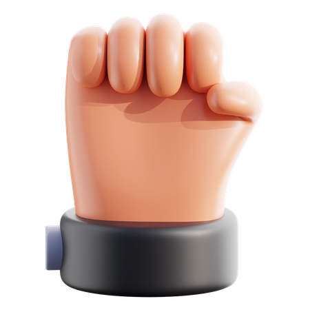 Gesto de la mano con el puño cerrado  3D Icon