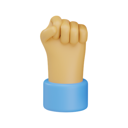 Gesto solidario de la mano del puño  3D Icon