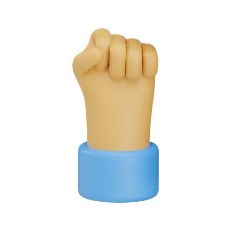 Gesto solidario de la mano del puño  3D Icon