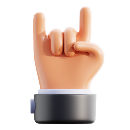 Gesto de la mano de roca  3D Icon