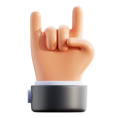 Gesto de la mano de roca  3D Icon