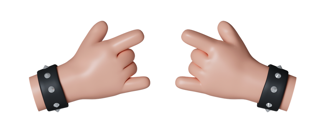 Gesto de la mano de roca  3D Icon