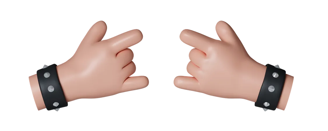 Gesto de la mano de roca  3D Icon