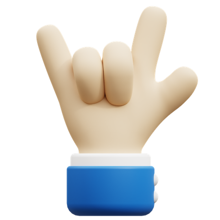 Gesto de la mano de roca  3D Icon