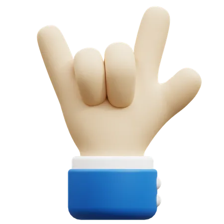 Gesto de la mano de roca  3D Icon