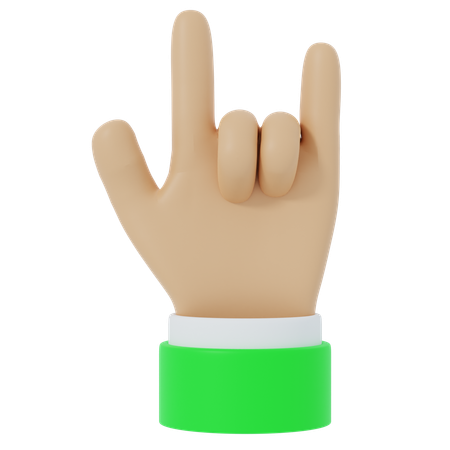 Gesto de la mano de roca  3D Icon