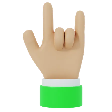 Gesto de la mano de roca  3D Icon