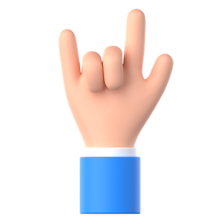 Gesto de la mano de roca  3D Icon