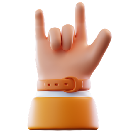 Gesto de la mano de roca  3D Icon