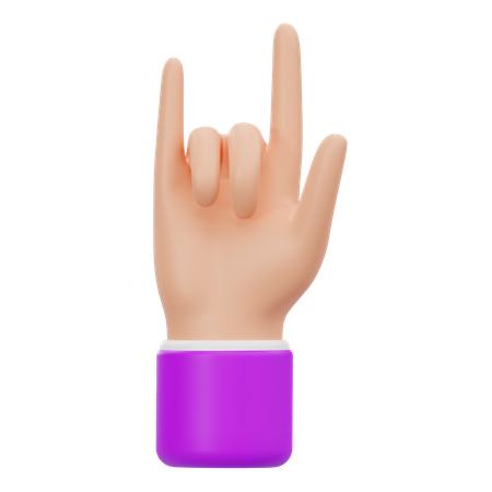 Gesto de la mano de roca  3D Icon