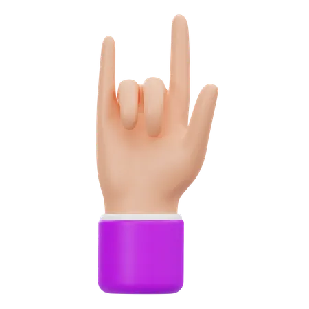 Gesto de la mano de roca  3D Icon