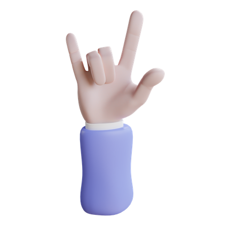 Gesto de la mano de roca  3D Icon