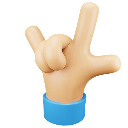 Gesto de la mano de roca  3D Icon