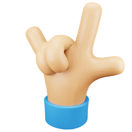 Gesto de la mano de roca  3D Icon