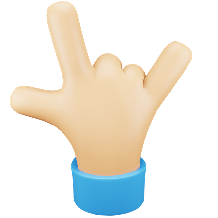 Gesto de la mano de roca  3D Icon