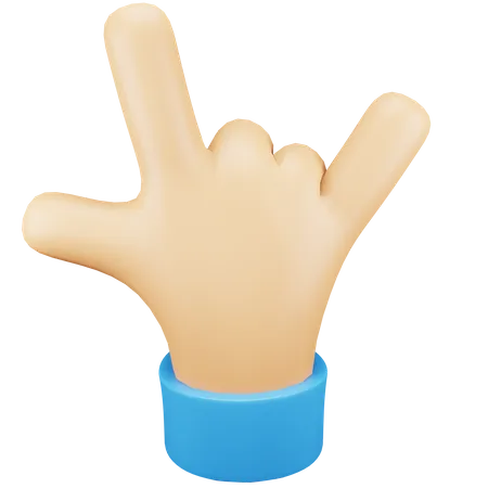 Gesto de la mano de roca  3D Icon