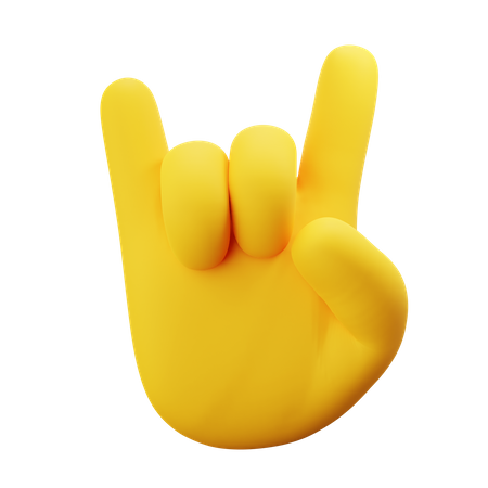 Gesto de la mano de roca  3D Icon