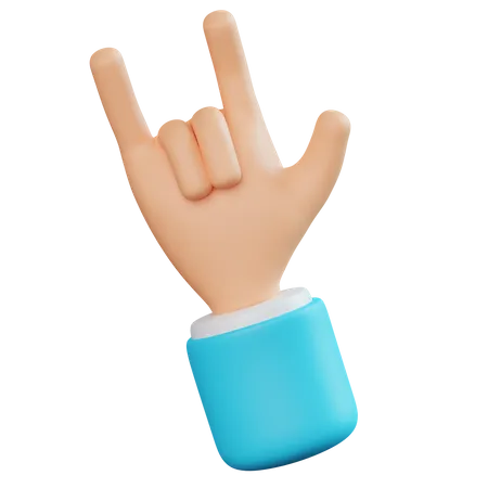 Gesto de la mano de roca  3D Icon