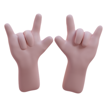 Gesto de la mano de roca  3D Icon