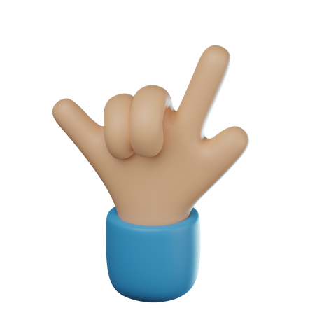 Gesto de la mano de roca  3D Icon