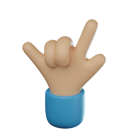 Gesto de la mano de roca  3D Icon