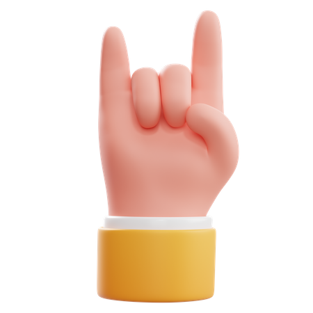 Gesto de la mano de roca  3D Icon