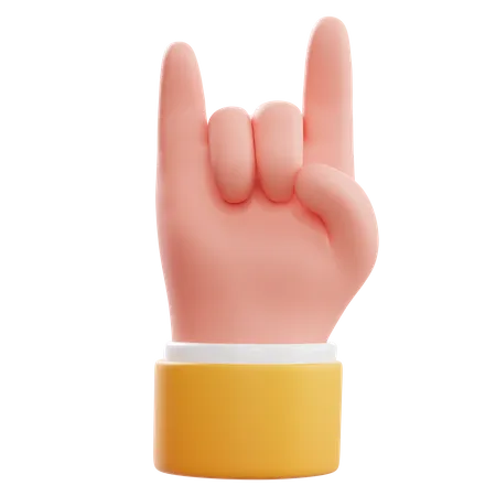 Gesto de la mano de roca  3D Icon