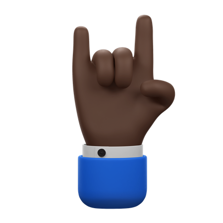 Gesto de la mano de roca  3D Icon