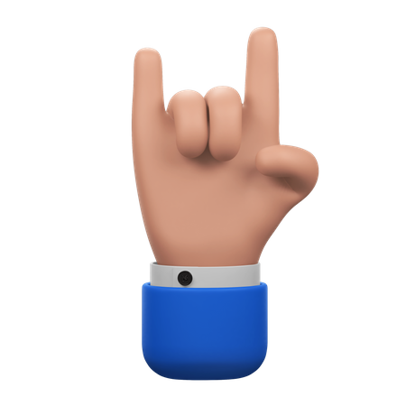 Gesto de la mano de roca  3D Icon