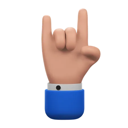 Gesto de la mano de roca  3D Icon