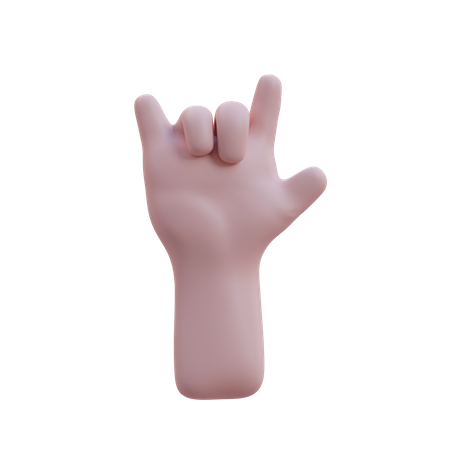 Gesto de la mano de rock and roll  3D Icon