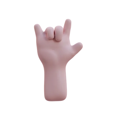 Gesto de la mano de rock and roll  3D Icon