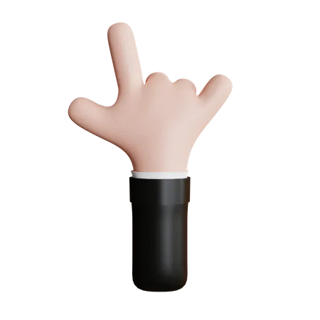 Gesto de la mano de roca hacia atrás  3D Icon