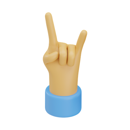 Gesto de la mano de rock n' roll  3D Icon