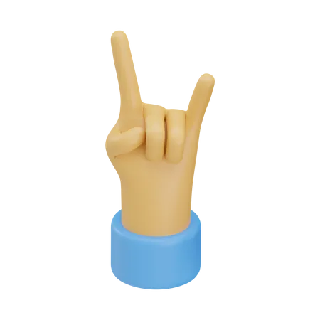 Gesto de la mano de rock n' roll  3D Icon